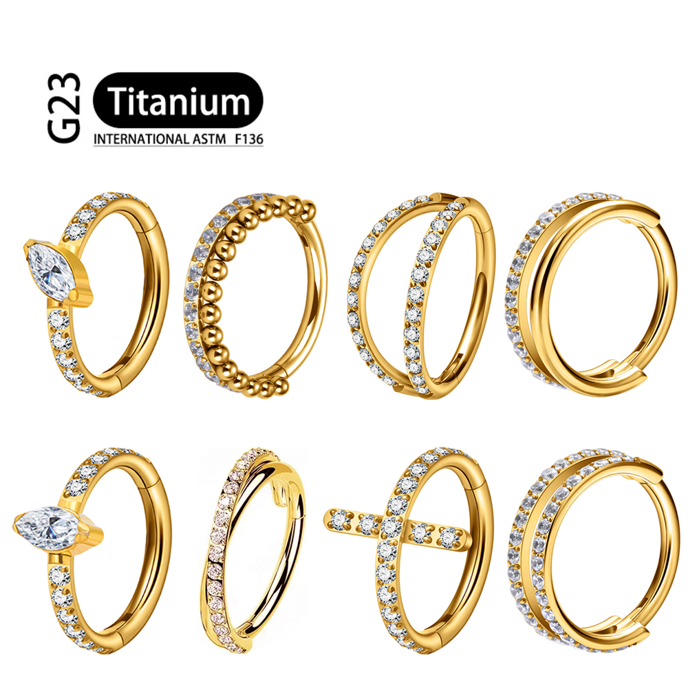 Septum Clicker Ring - G23 Titanium 16G Hinged Segment Nose
