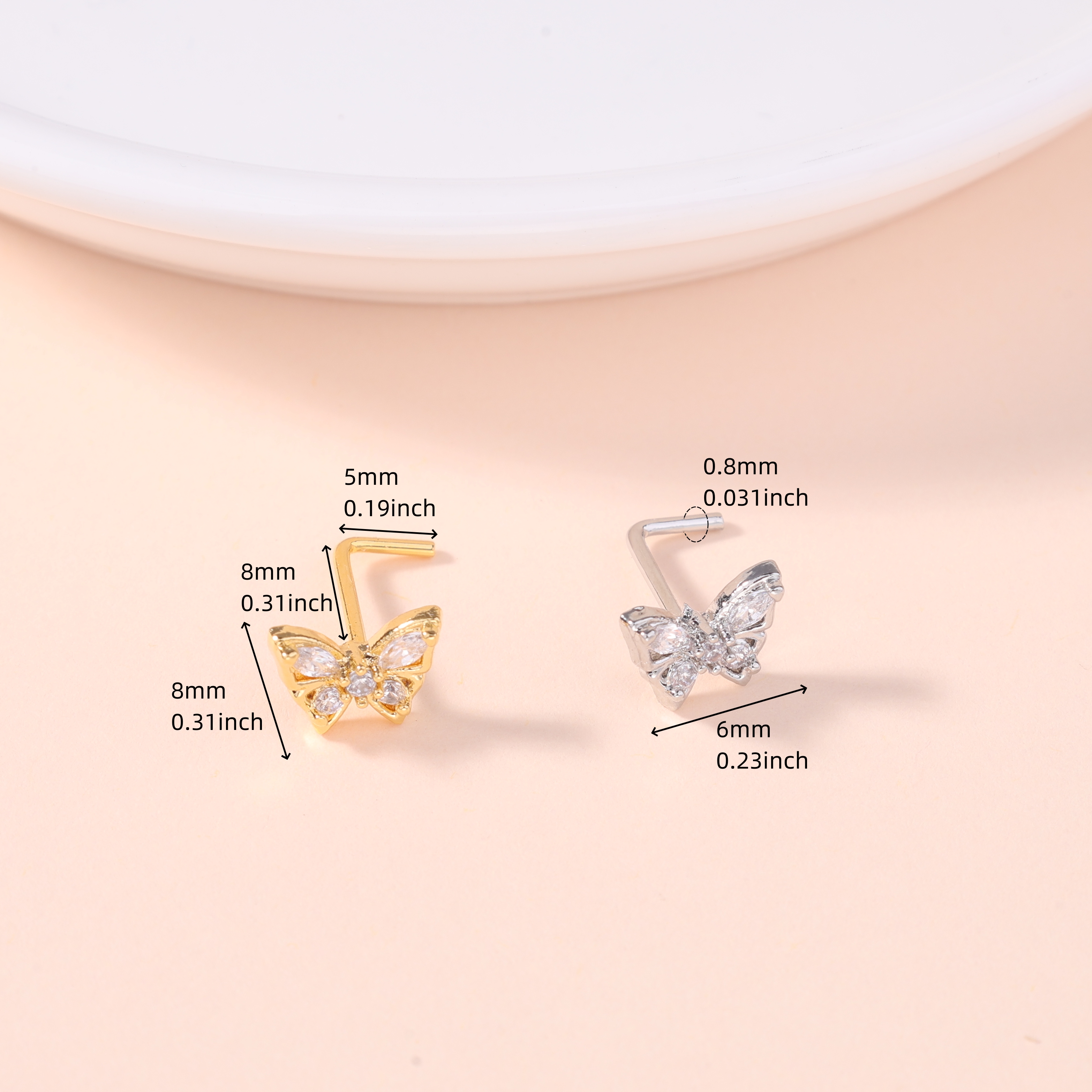 1Pcs Nose Stud Rings L Screw S - Body Jewelry Nose Studs recensione e prezzo