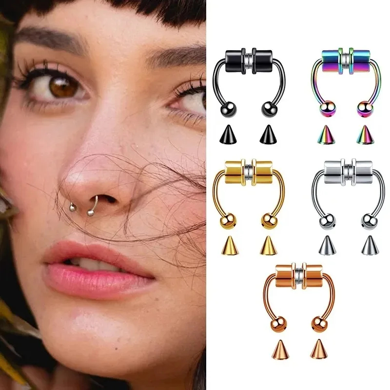 1/2/3Pcs Fake Magnetic Nose Ri - Body Jewelry Nose Studs recensione e prezzo