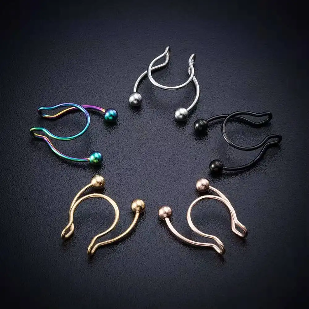 U Shaped Fake Nose Ring Hip Ho - Body Jewelry Nose Studs recensione e prezzo