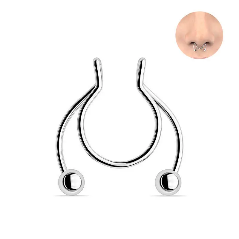 U Shaped Fake Nose Ring Hip Ho - Body Jewelry Nose Studs recensione e prezzo