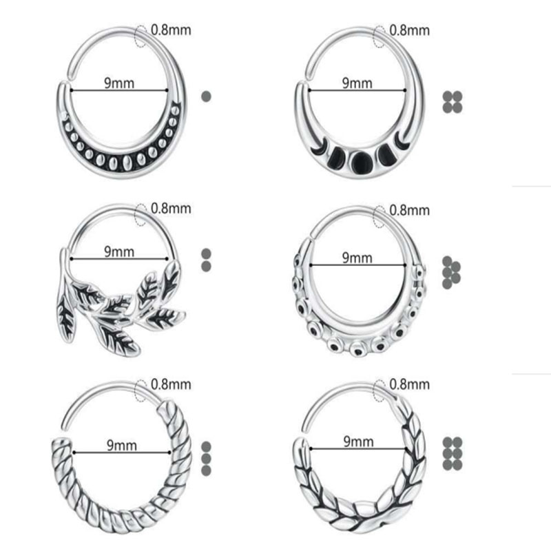 6 pieces of women's nose ring  - Body Jewelry Metal Types recensione e prezzo
