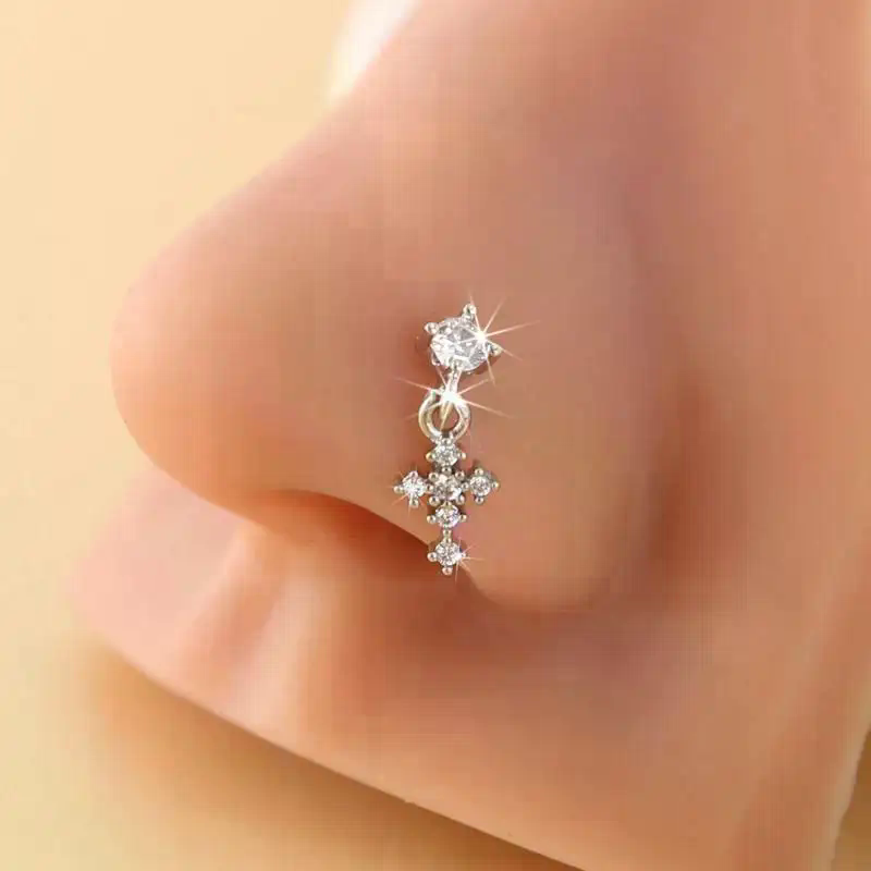 Dangle Nose Rings For Women Cr - Body Jewelry Nose Studs recensione e prezzo