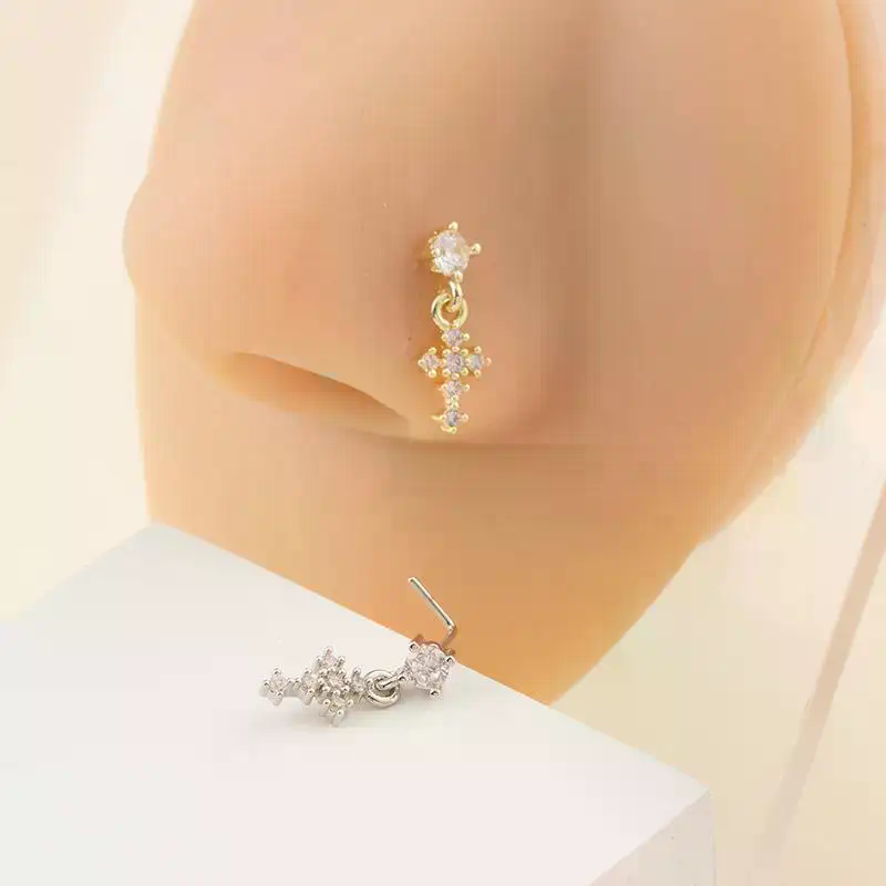 Dangle Nose Rings For Women Cr - Body Jewelry Nose Studs recensione e prezzo