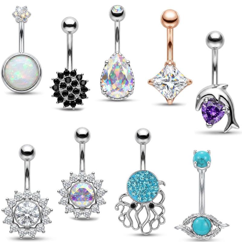 1Pcs Purple Zircon Dangle Bell - Body Jewelry Titanium recensione e prezzo