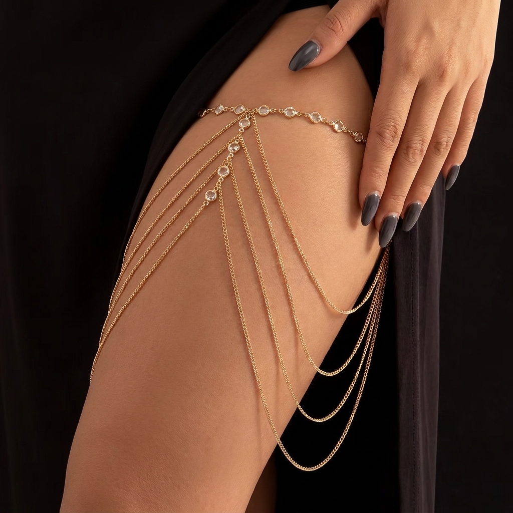 Sexy Crystal Bead Multilayer L - Body Jewelry Thigh Chain recensione e prezzo