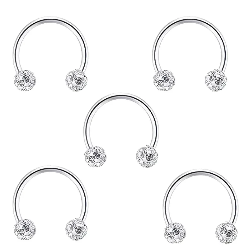 5pc Stainless Steel Rhinestone - Body Jewelry Metal Types recensione e prezzo