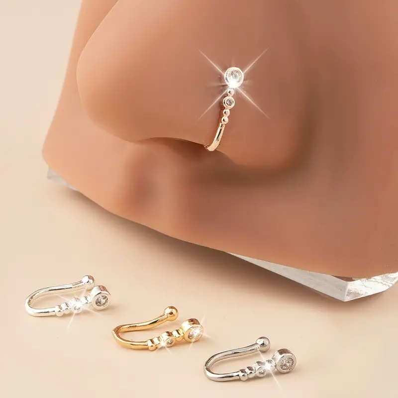 1pc U-Shape Non-Piercing Nose  - Body Jewelry Nose Studs recensione e prezzo