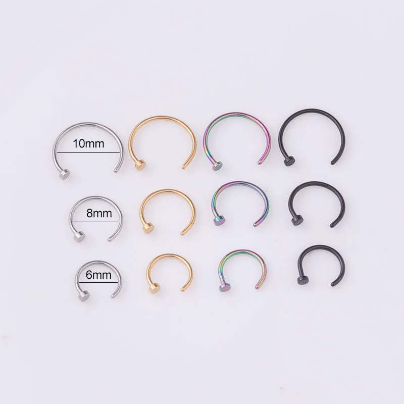 5pcs/lot 20G Nose Ring Hoop, 6 - Body Jewelry Nose Studs recensione e prezzo