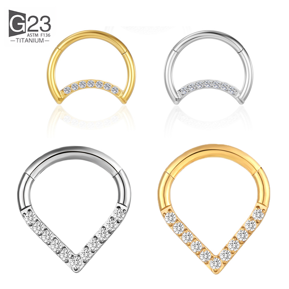 F136 Titanium Hinged Tear Drop - Septum Clicker Ring recensione e prezzo