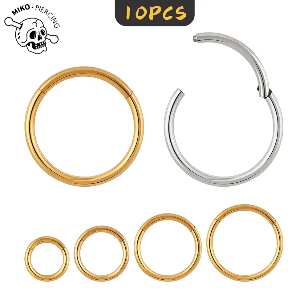 10PCS ASTM F136 Titanium Nose  - Septum Clicker Ring recensione e prezzo