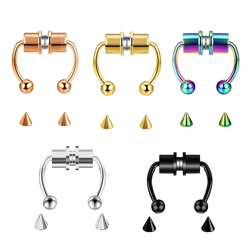 Fake Piercing Nose Ring Hoop S - Body Jewelry Nose Studs recensione e prezzo