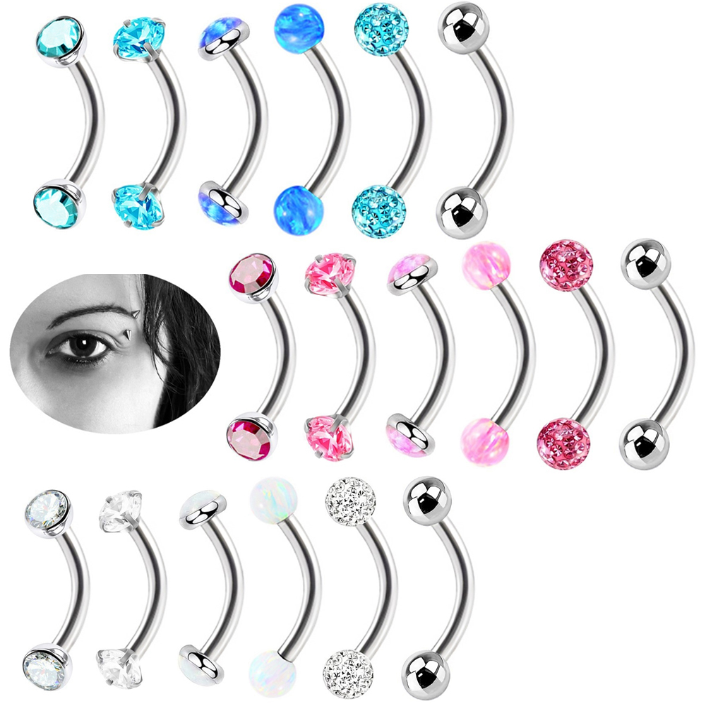 6pc 16g Mixed Type Opal Crysta - Body Jewelry Metal Types recensione e prezzo