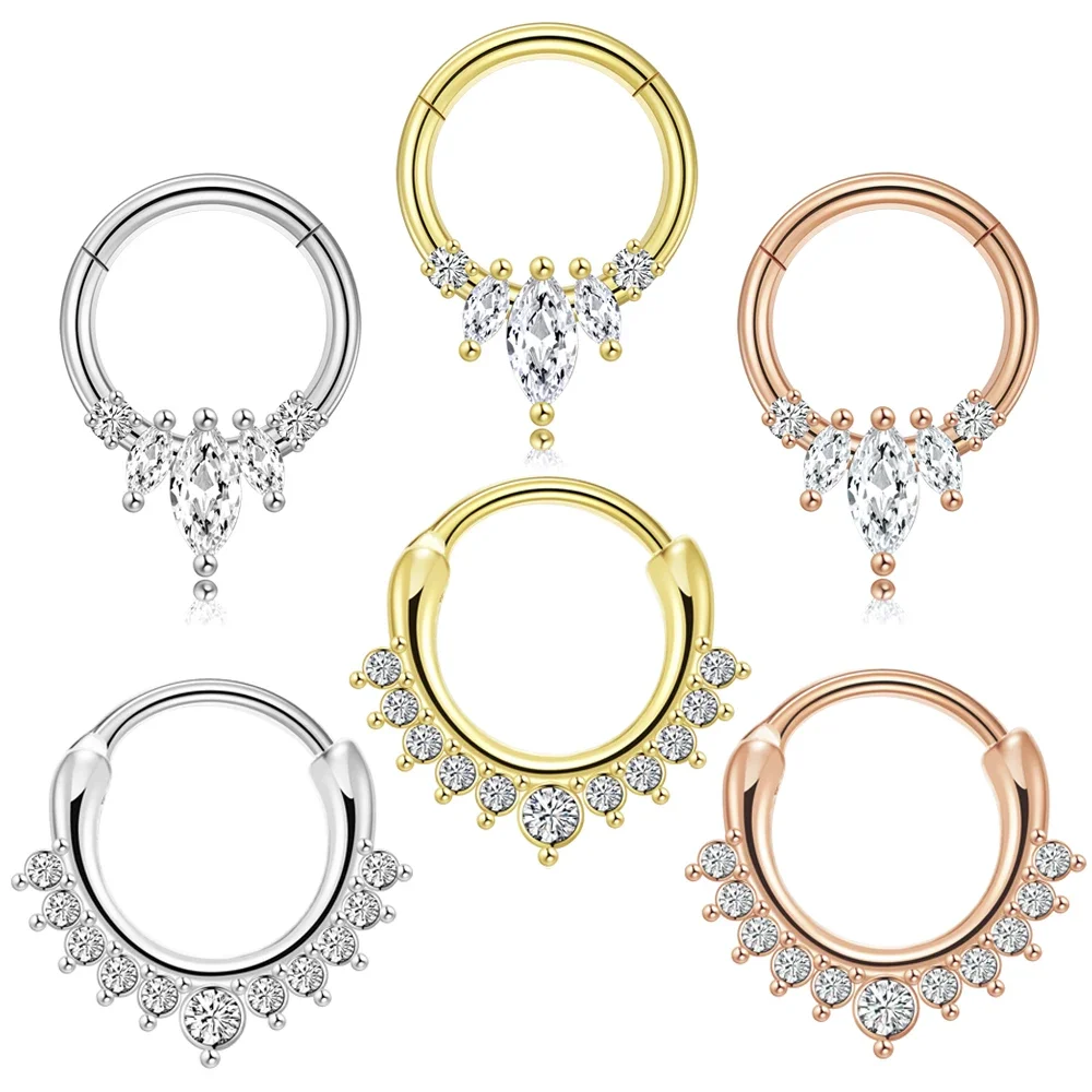 2Pcs 316L Surgical Steel Zirco - Septum Clicker Ring recensione e prezzo