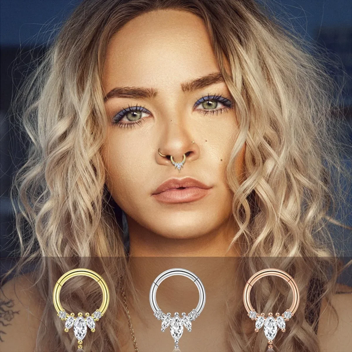 2Pcs 316L Surgical Steel Zirco - Septum Clicker Ring recensione e prezzo