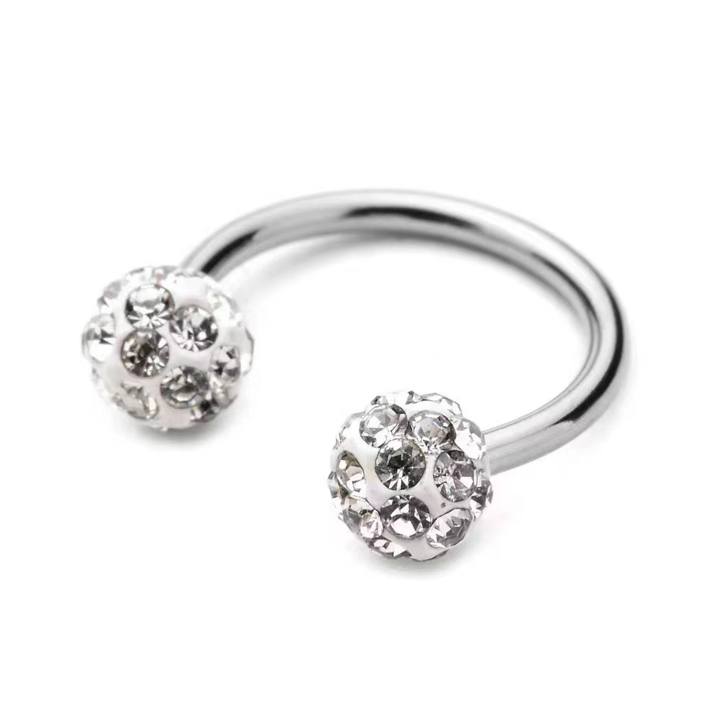 5pc Stainless Steel Rhinestone - Body Jewelry Metal Types recensione e prezzo
