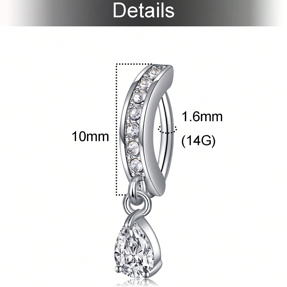 1PC 14G 10mm Belly Button Ring - Septum Clicker Ring recensione e prezzo