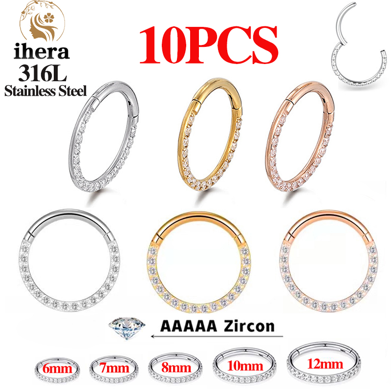 1/10PCS Stainless Steel Nose R - Body Jewelry Nose Studs recensione e prezzo
