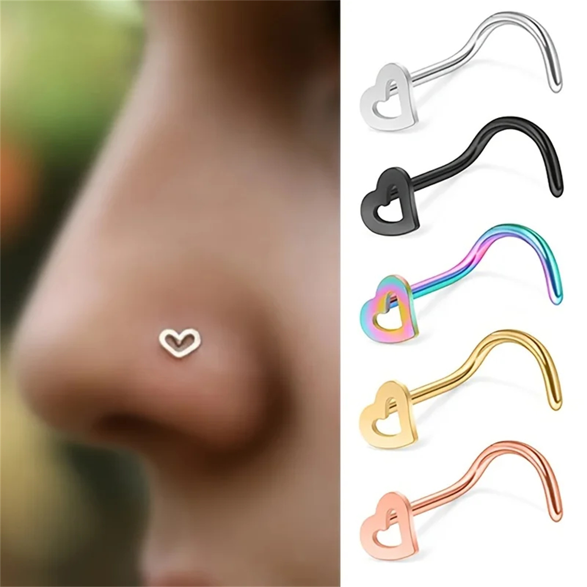EVISPOL 5Pcs Fashion Hollow He - Body Jewelry Metal Types recensione e prezzo